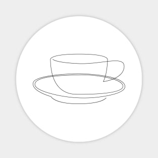 teacup or coffee cup - minimal line drawing Magnet